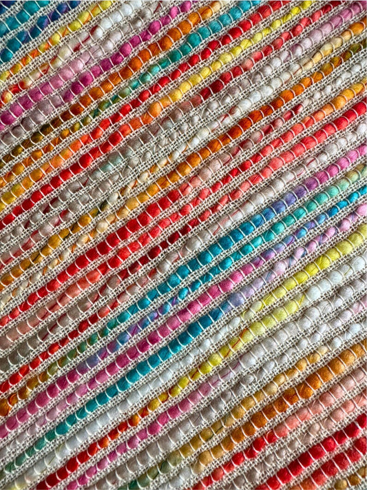 Bohemian Handcrafted Cotton Throw – Multicoloured (60” x 50”)